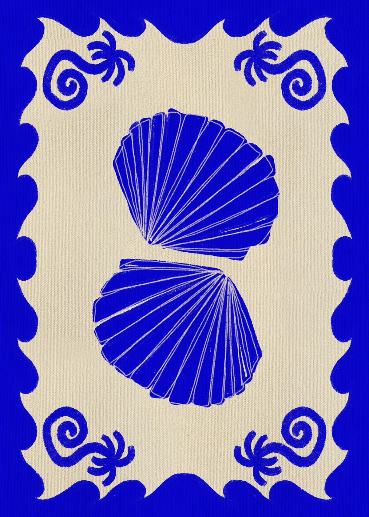 Blue Seashell Stories - Unframed art print
