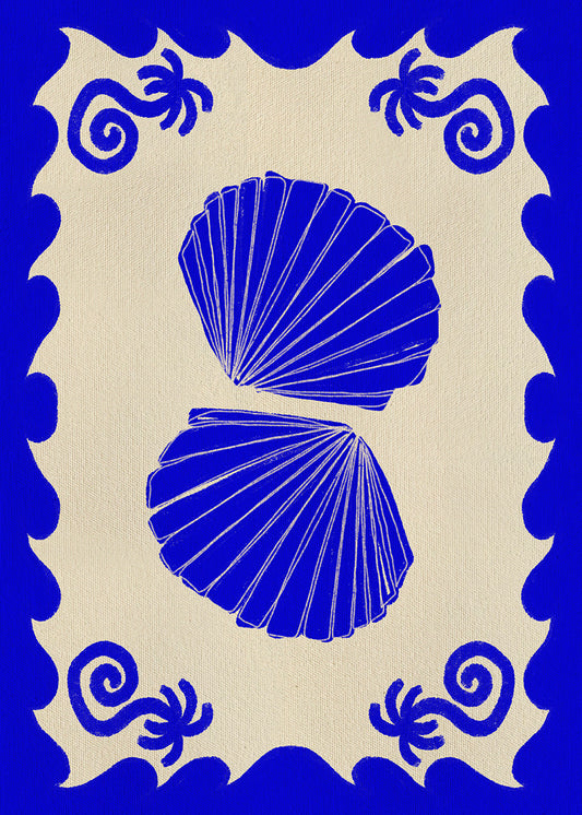 Illustration Blue Seashell Stories
