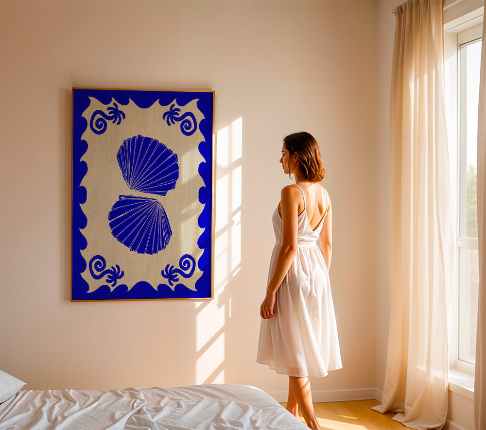 Illustration Blue Seashell Stories