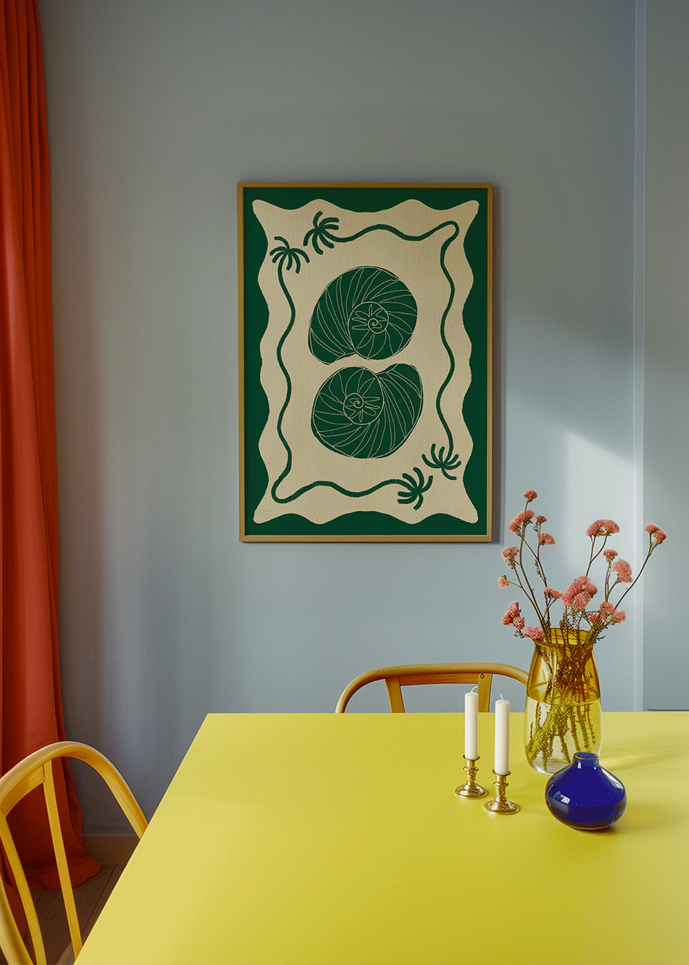 Illustration Green Seashell Stories