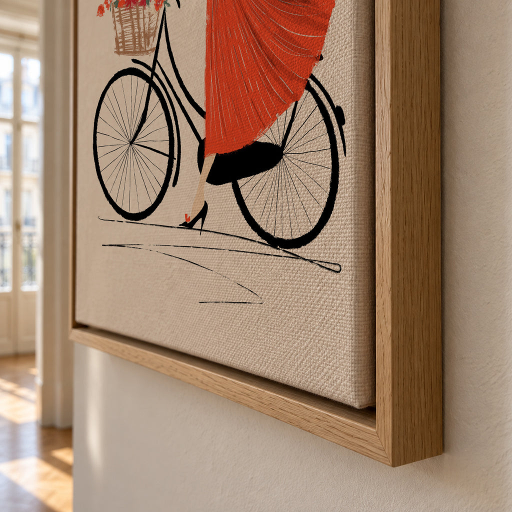 À bicyclette - Framed canvas detail