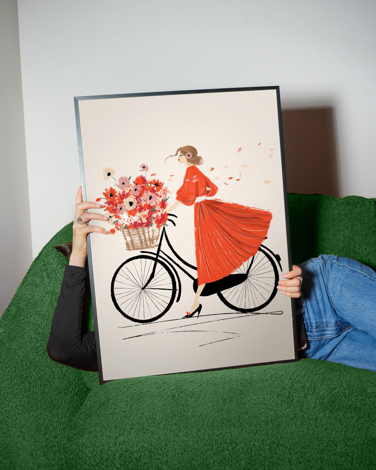 À bicyclette - Framed poster detail