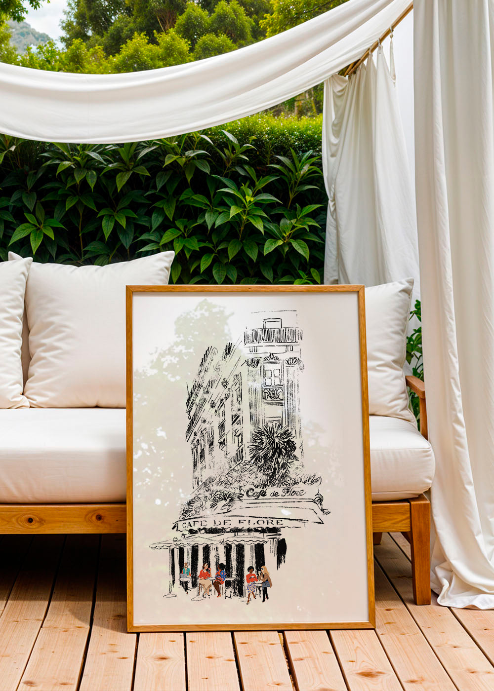 Illustration Café de Flore Paris