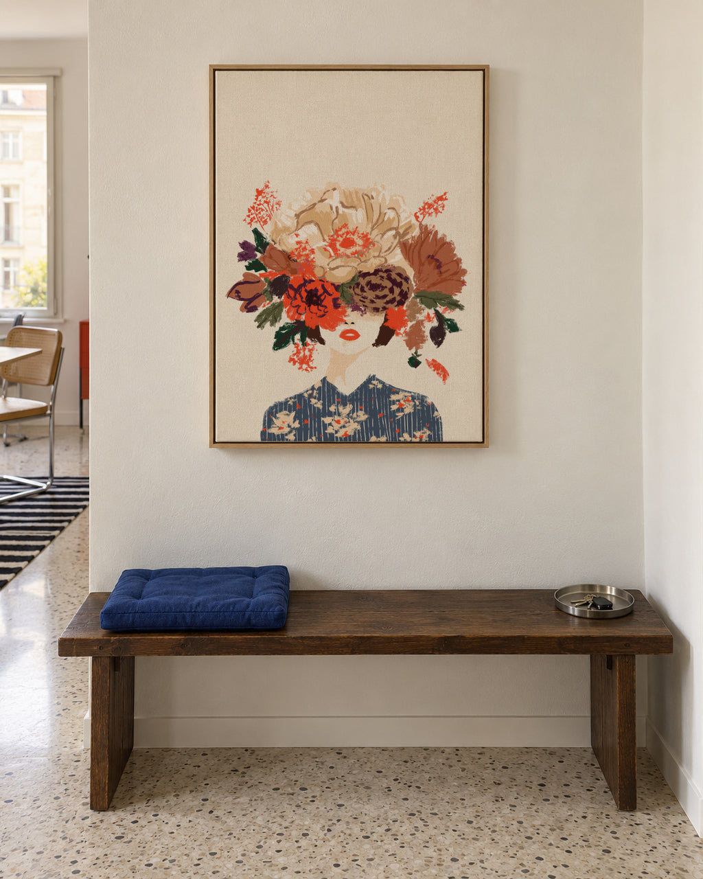 Floral Crown - Framed canvas in an interior