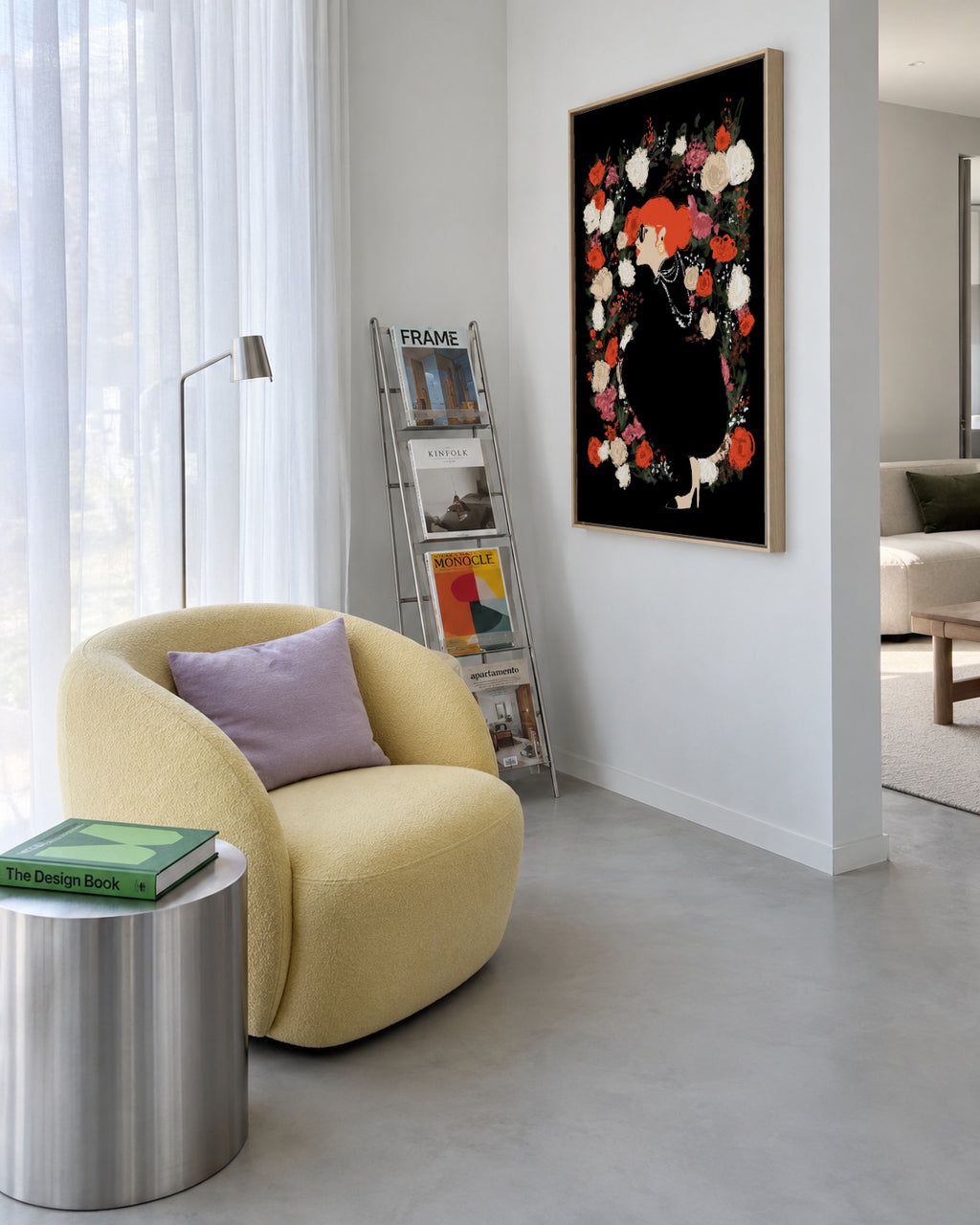 Floral Frame - Framed canvas in an interior