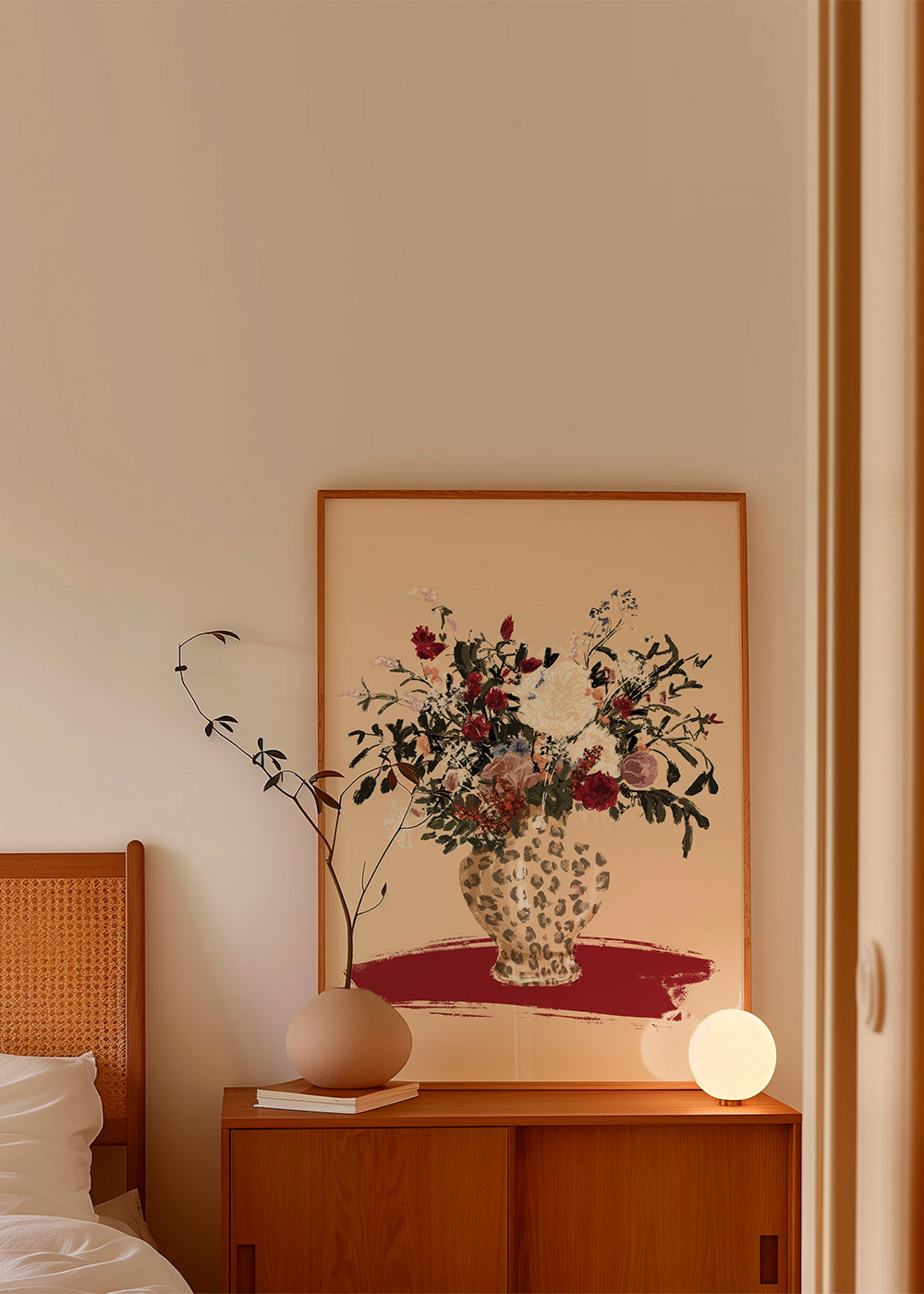 Illustration Flowers in a leopard vase