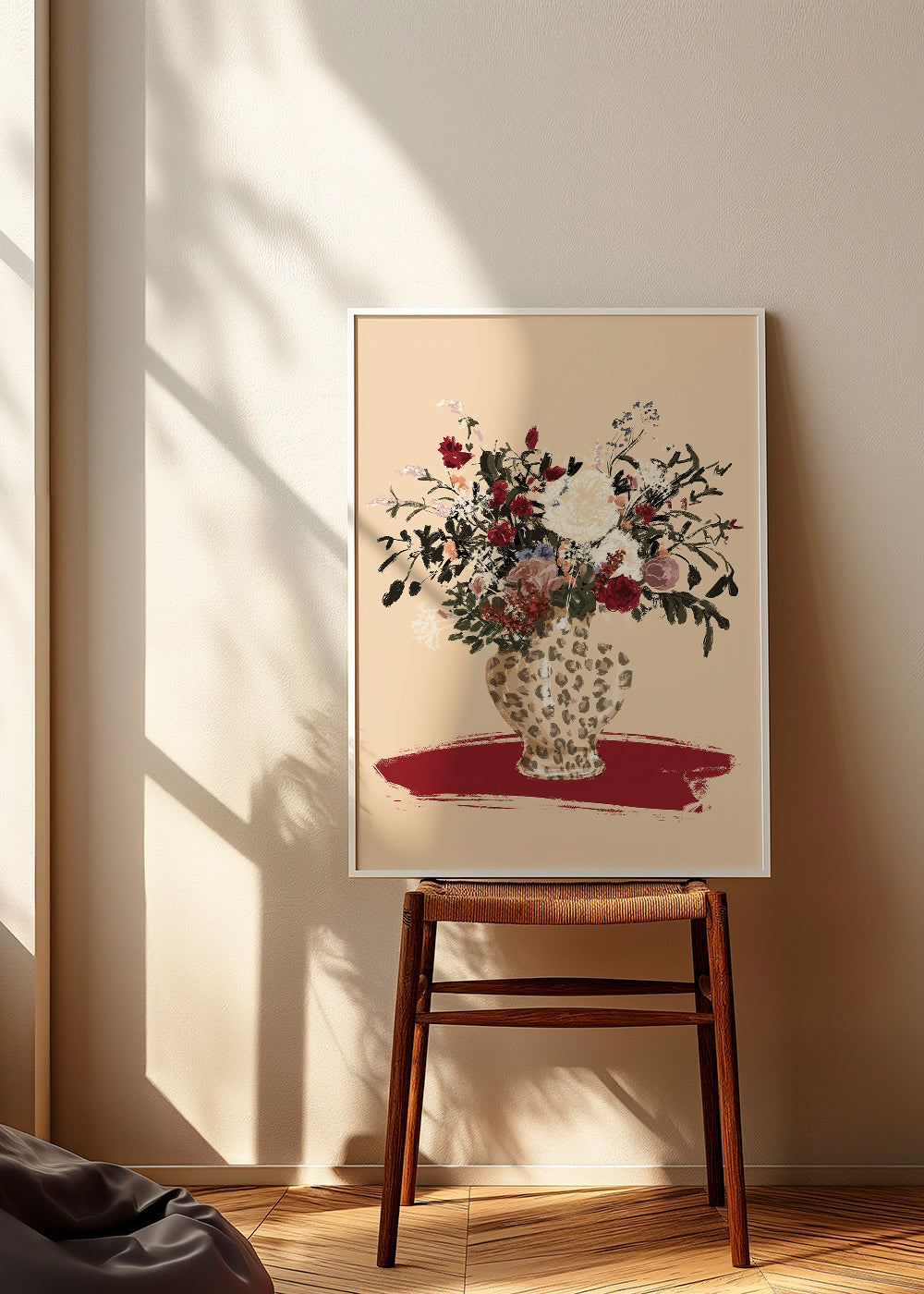 Illustration Flowers in a leopard vase