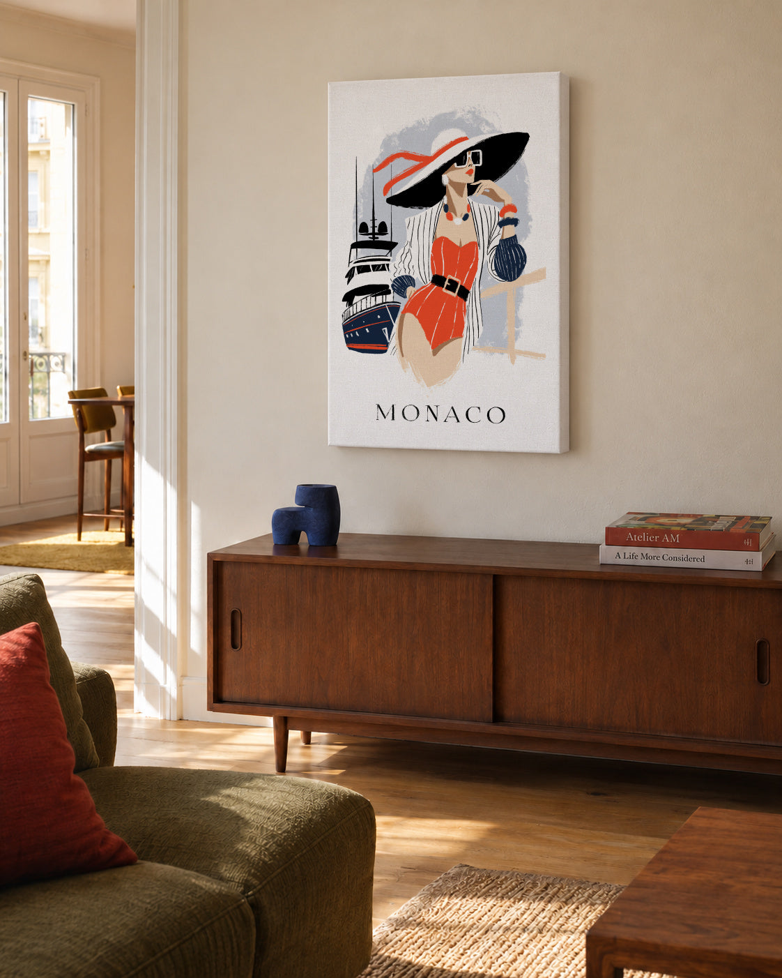 monaco - Unframed canvas in an interior