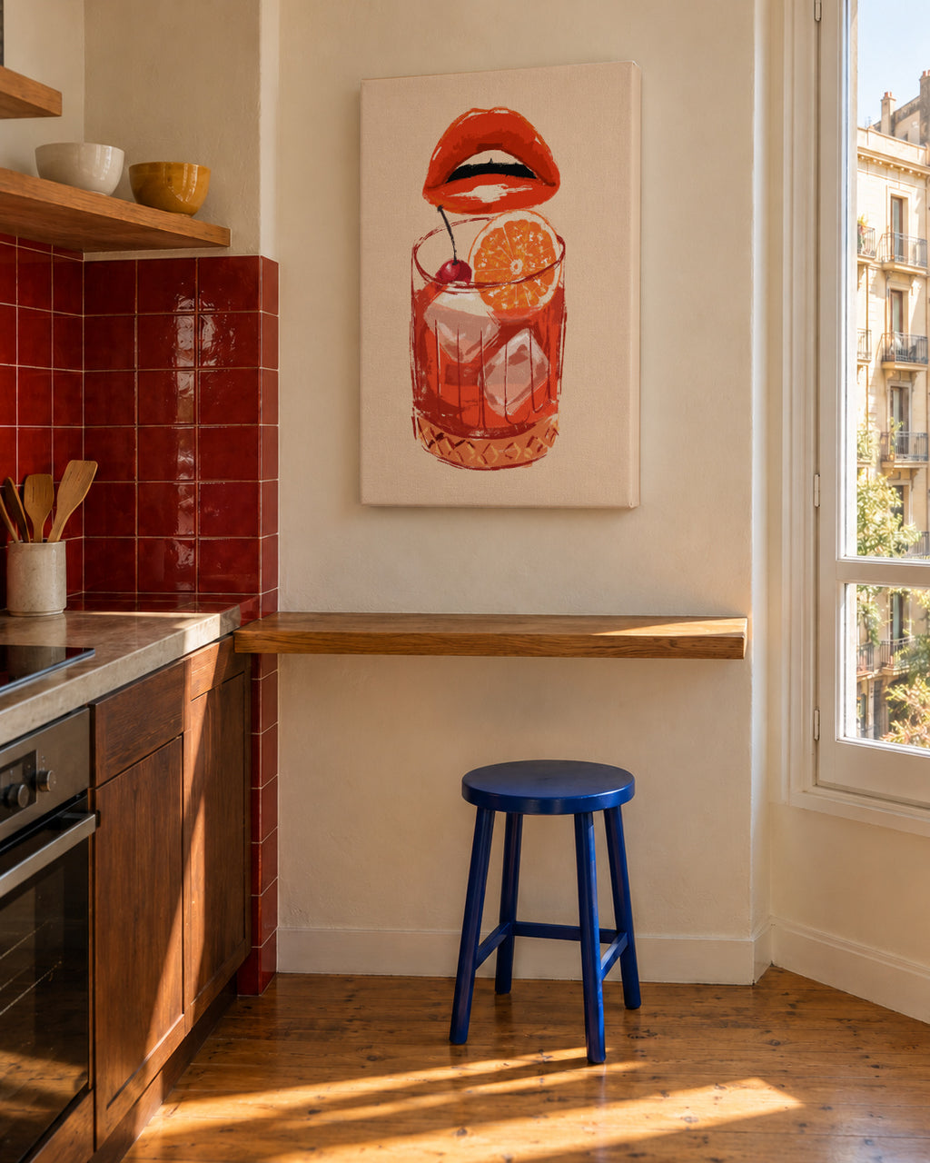 Old fashioned cocktail - Unframed canvas in an interior