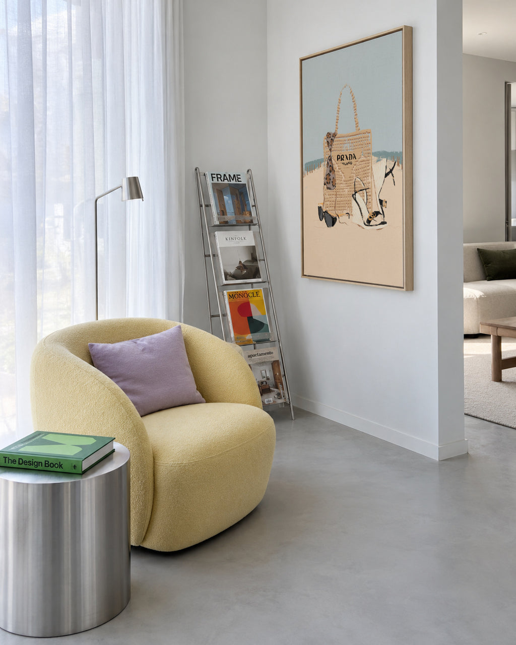 The Beach - Framed canvas in an interior