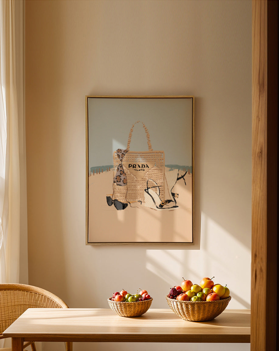The Beach - Framed canvas in an interior