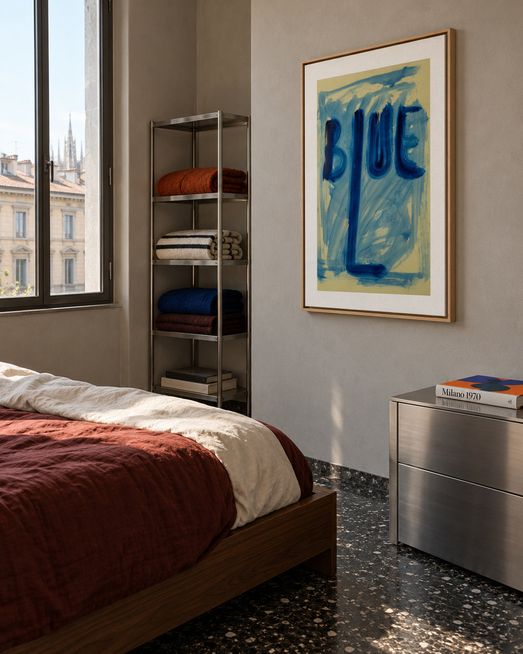 Blue - Framed canvas in an interior