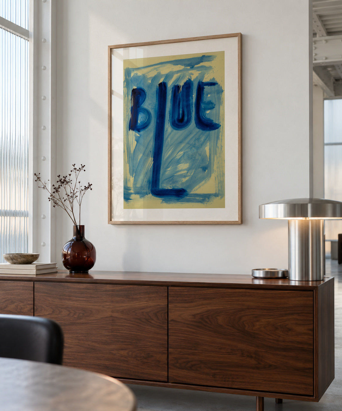 Blue - Framed poster in an interior
