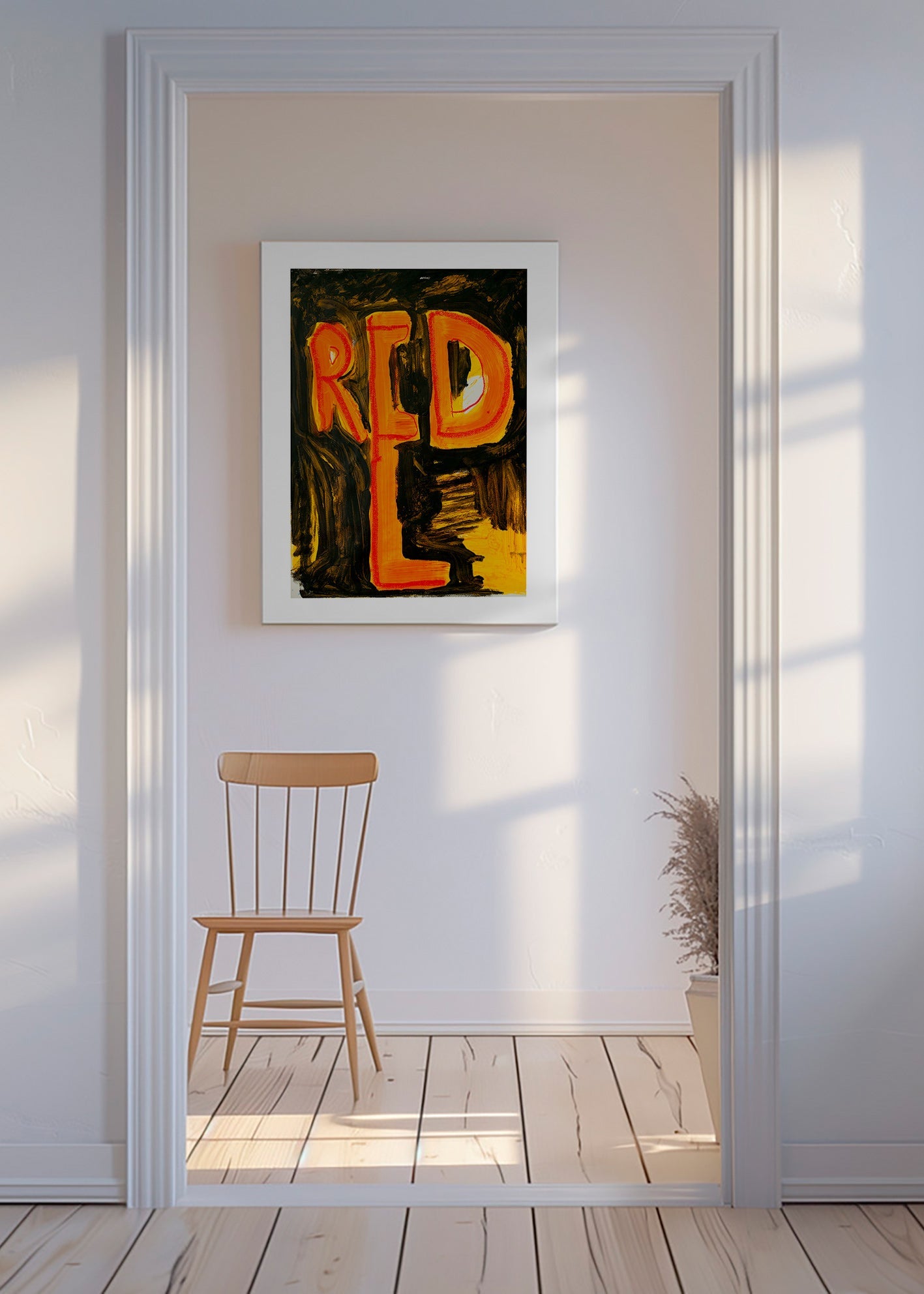 Ilustración tipográfica en trazo pictórico 'RED' – Canvas