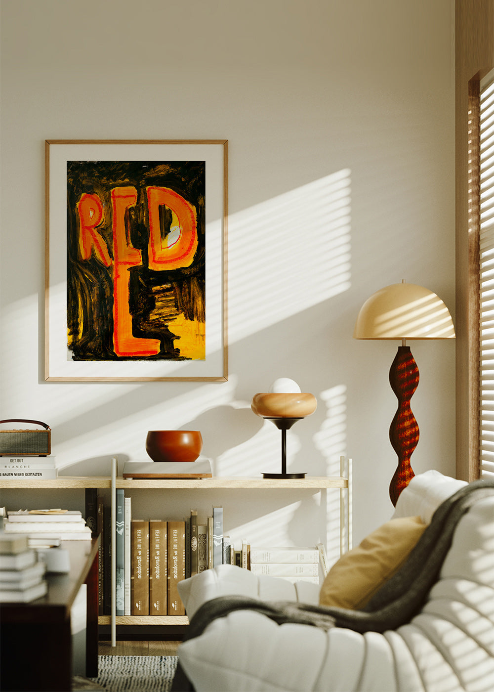 Ilustración tipográfica en trazo pictórico 'RED' – Product1