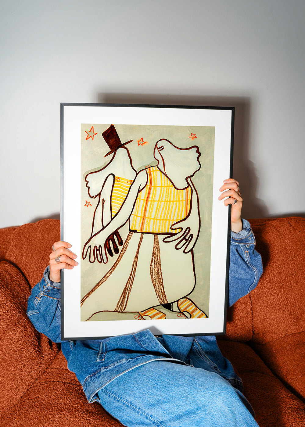 Ilustración de pareja danzante con trazo gestual – Product2