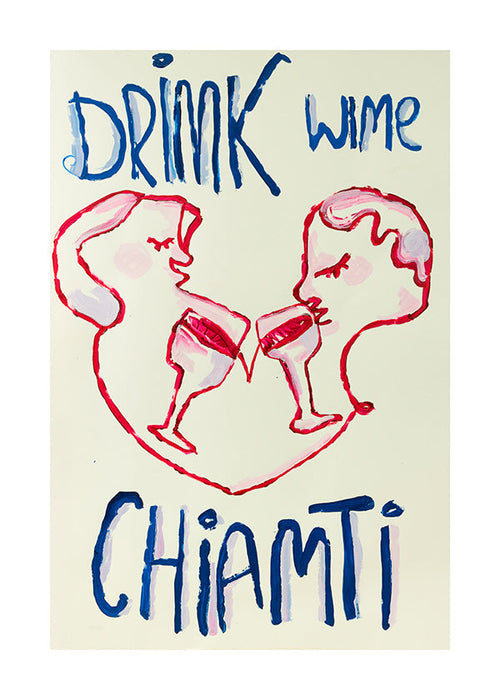 Cuadro de cocina con copas ilustradas