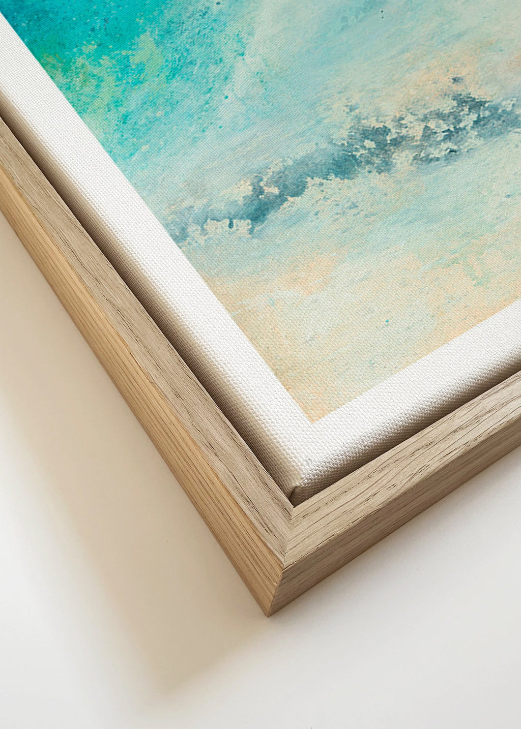 Cuadro abstracto en tonos turquesa – Canvas detail