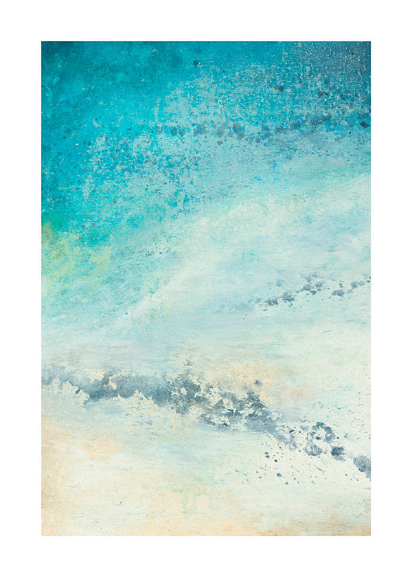 Cuadro abstracto en tonos turquesa