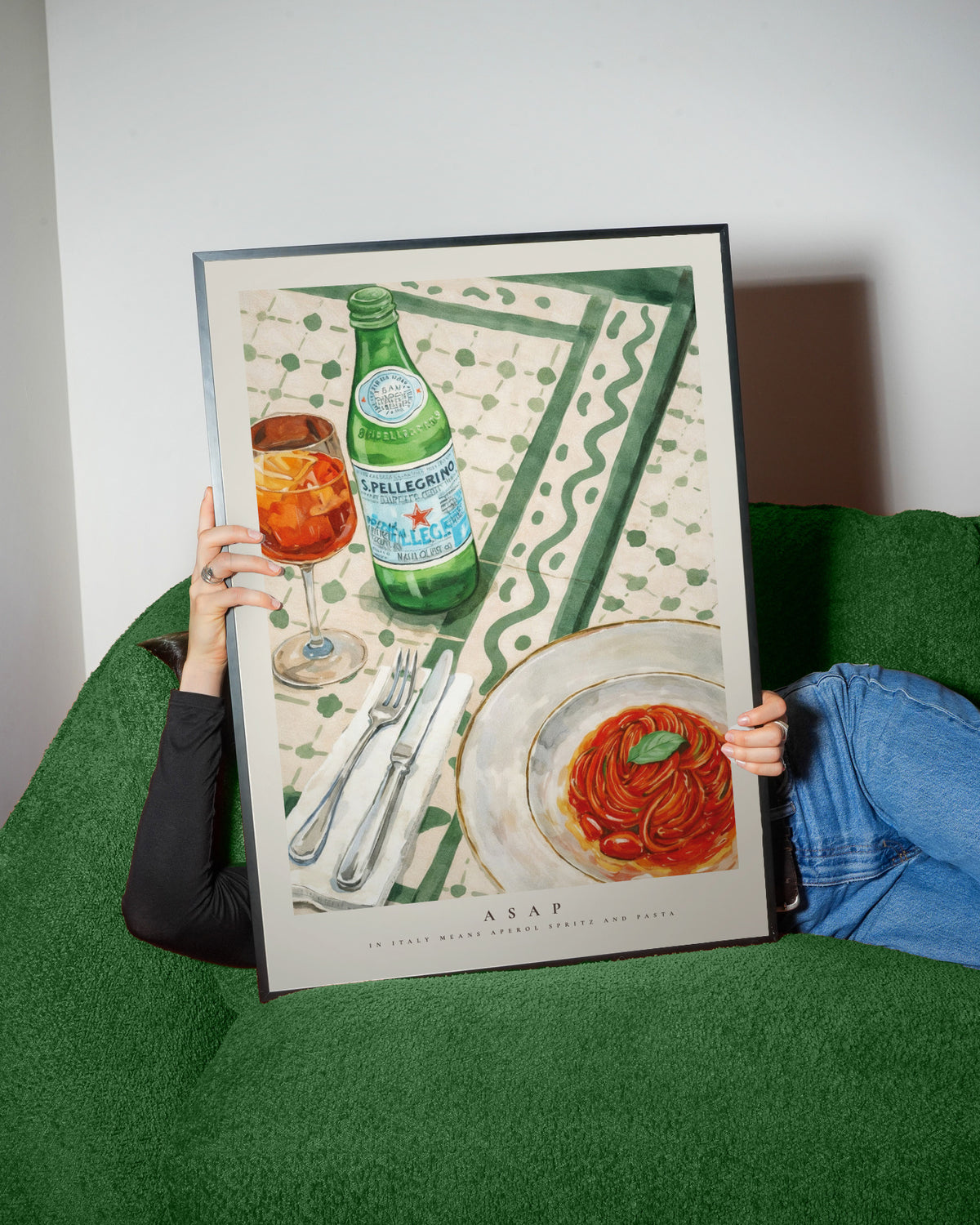 ASAP: Aperol Spritz And Pasta - Framed poster detail