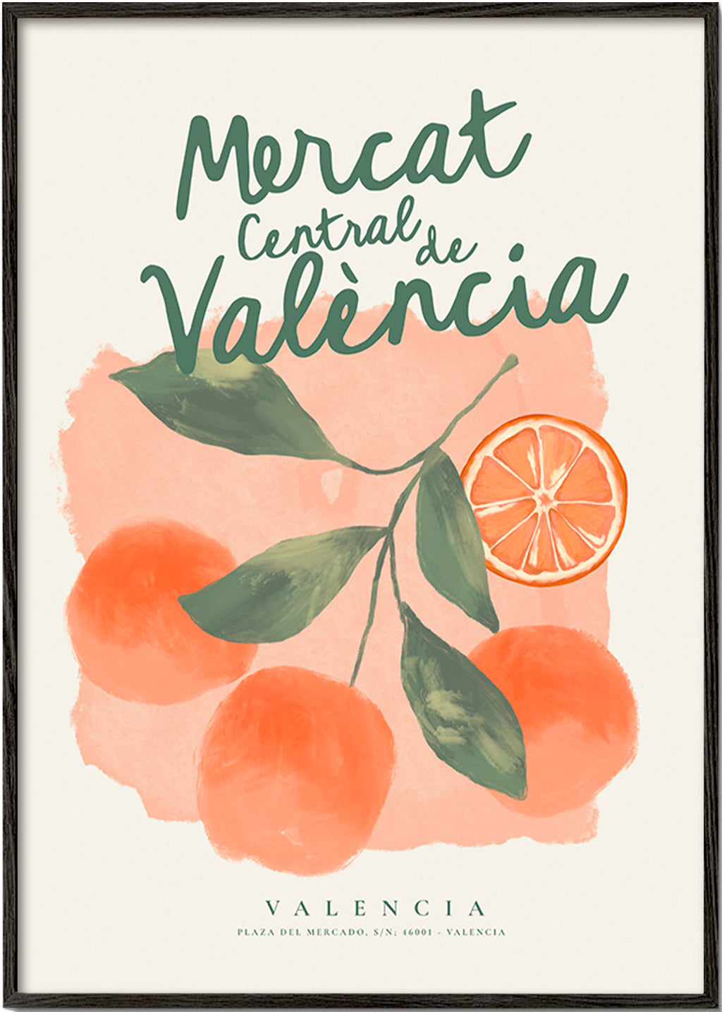 Kitchen art Mercat Central oranges illustration