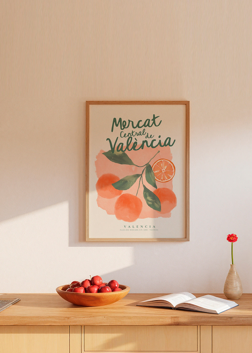 Kitchen art Mercat Central oranges illustration