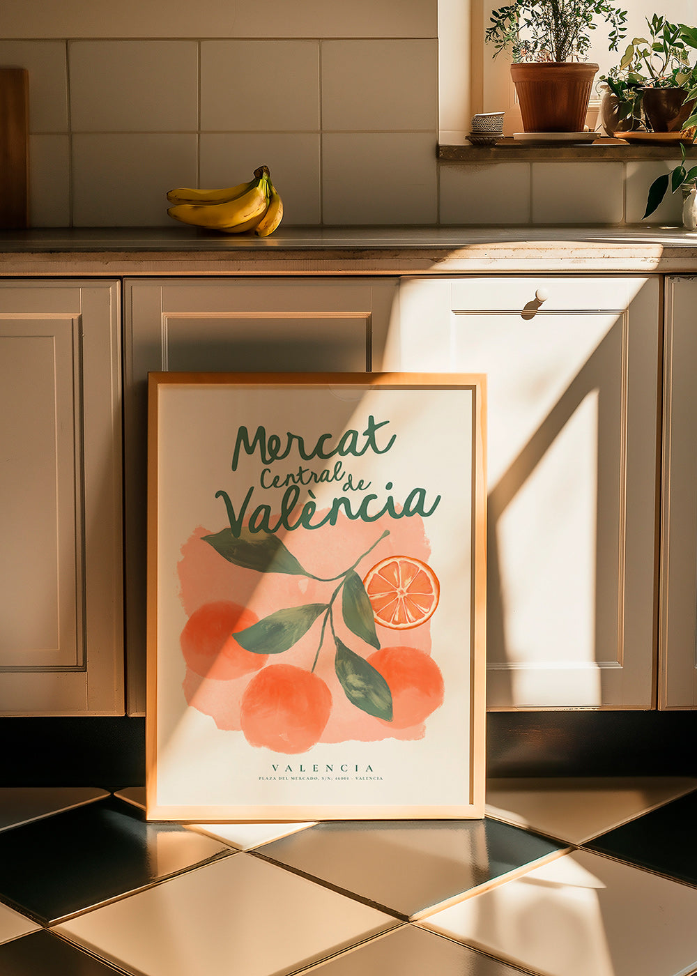 Kitchen art Mercat Central oranges illustration