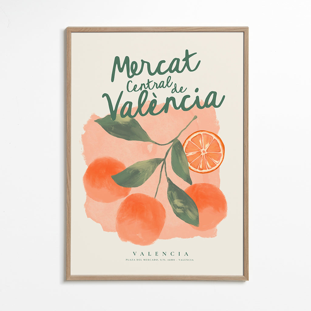 Kitchen art Mercat Central oranges illustration