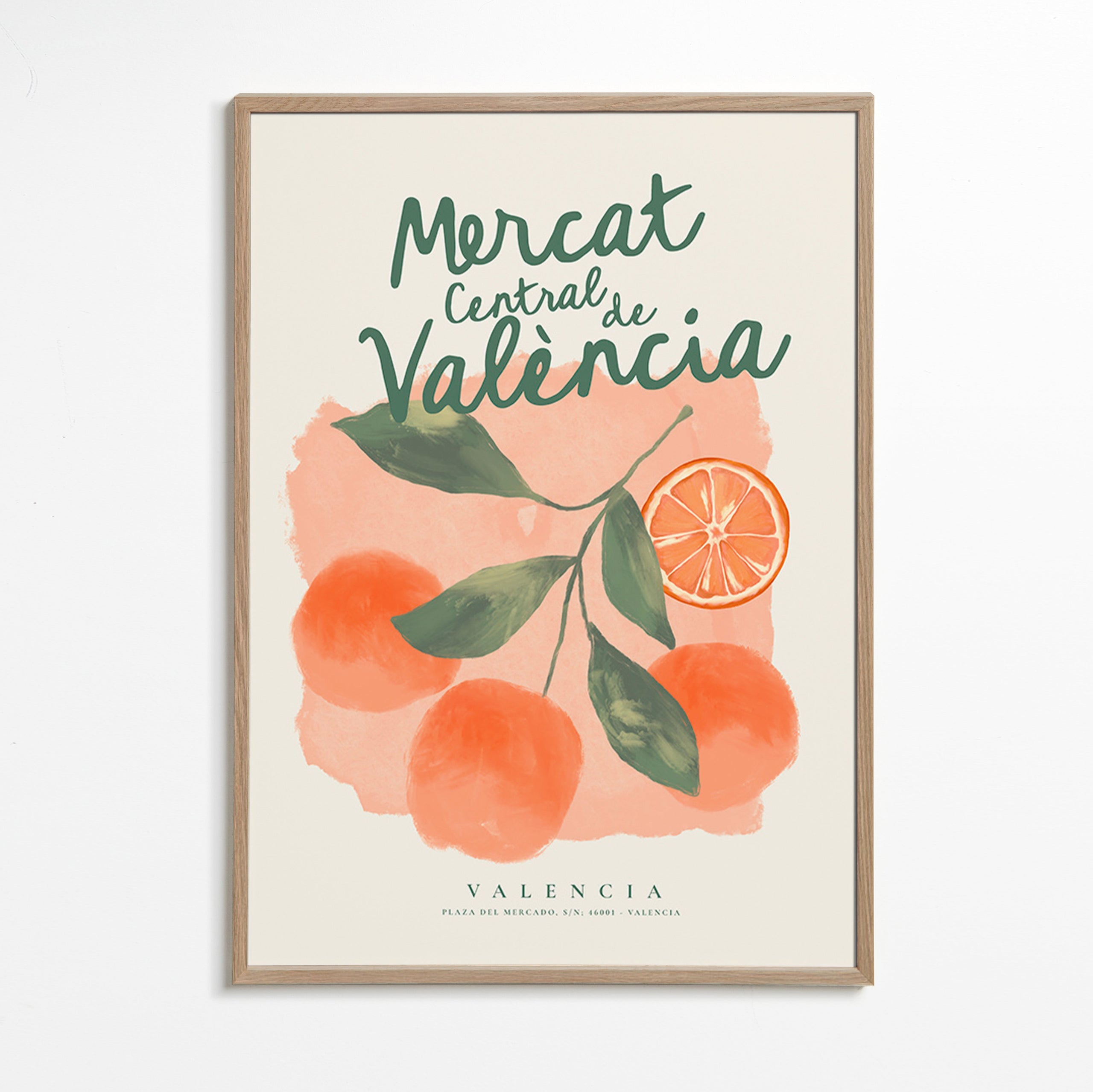 Kitchen art Mercat Central oranges illustration