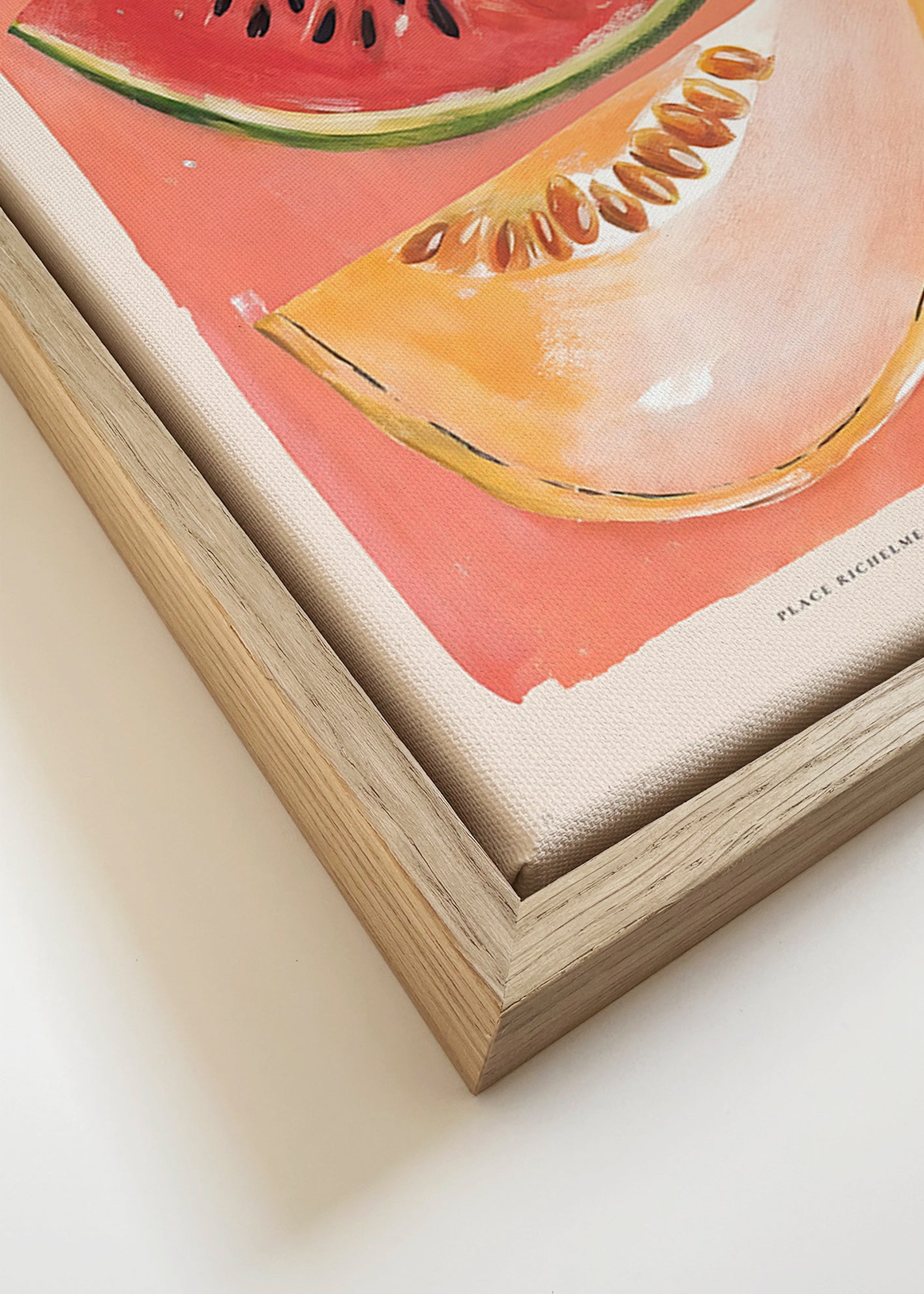 Kitchen art Provence fruit poster with melon and watermelon