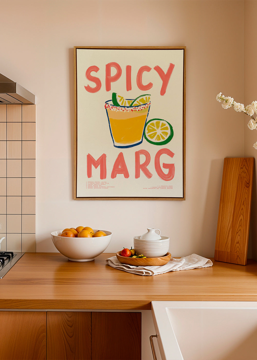 Kitchen art: illustrated spicy margarita