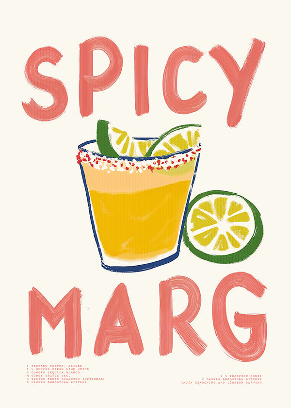 Kitchen art: illustrated spicy margarita