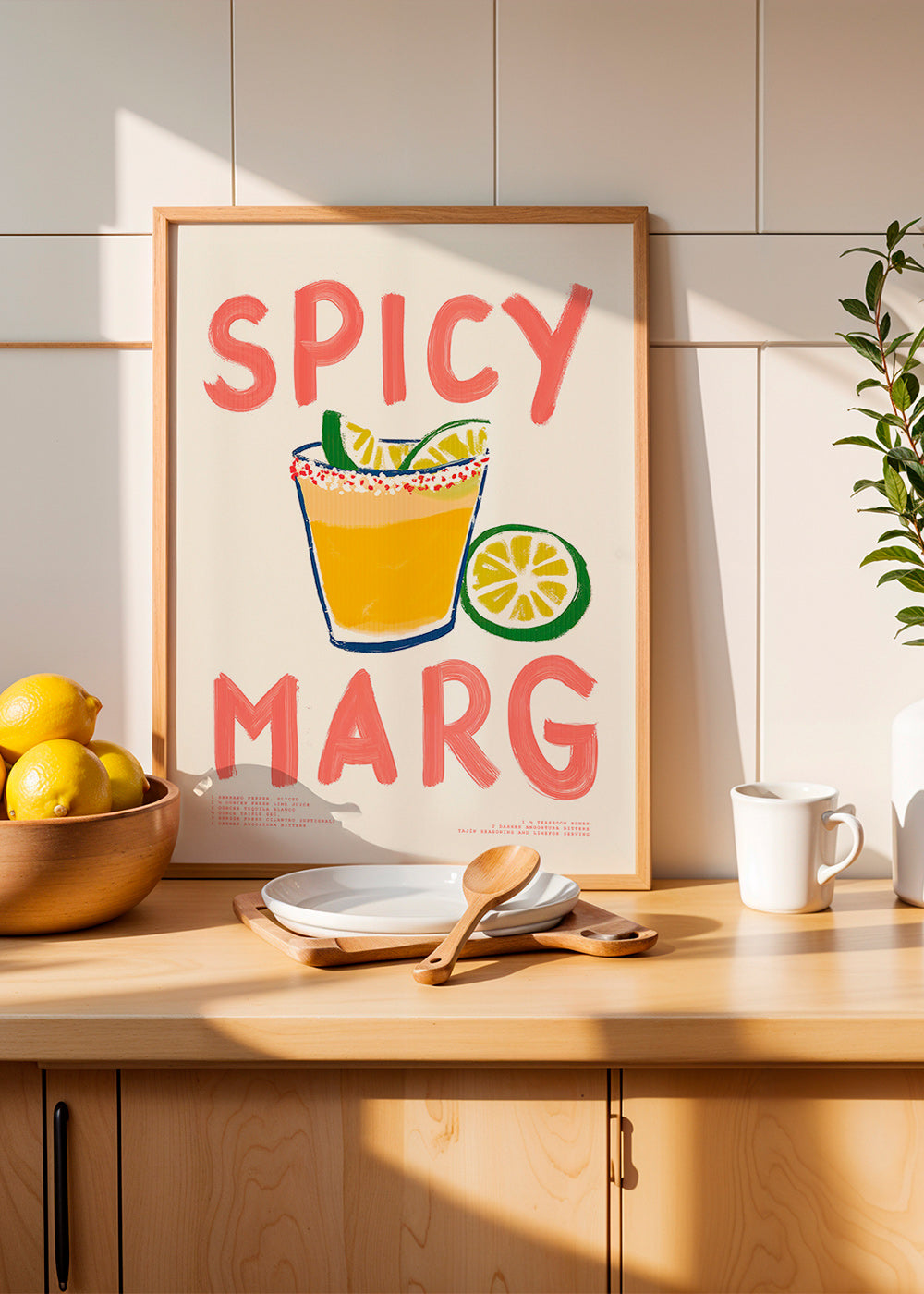 Kitchen art: illustrated spicy margarita