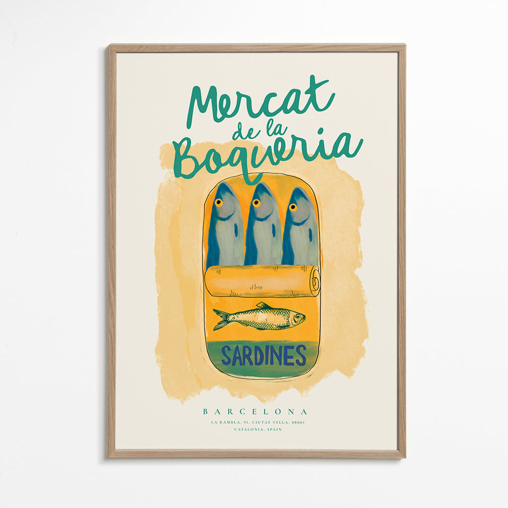 Kitchen art Mercat de la Boqueria - sardines in a can