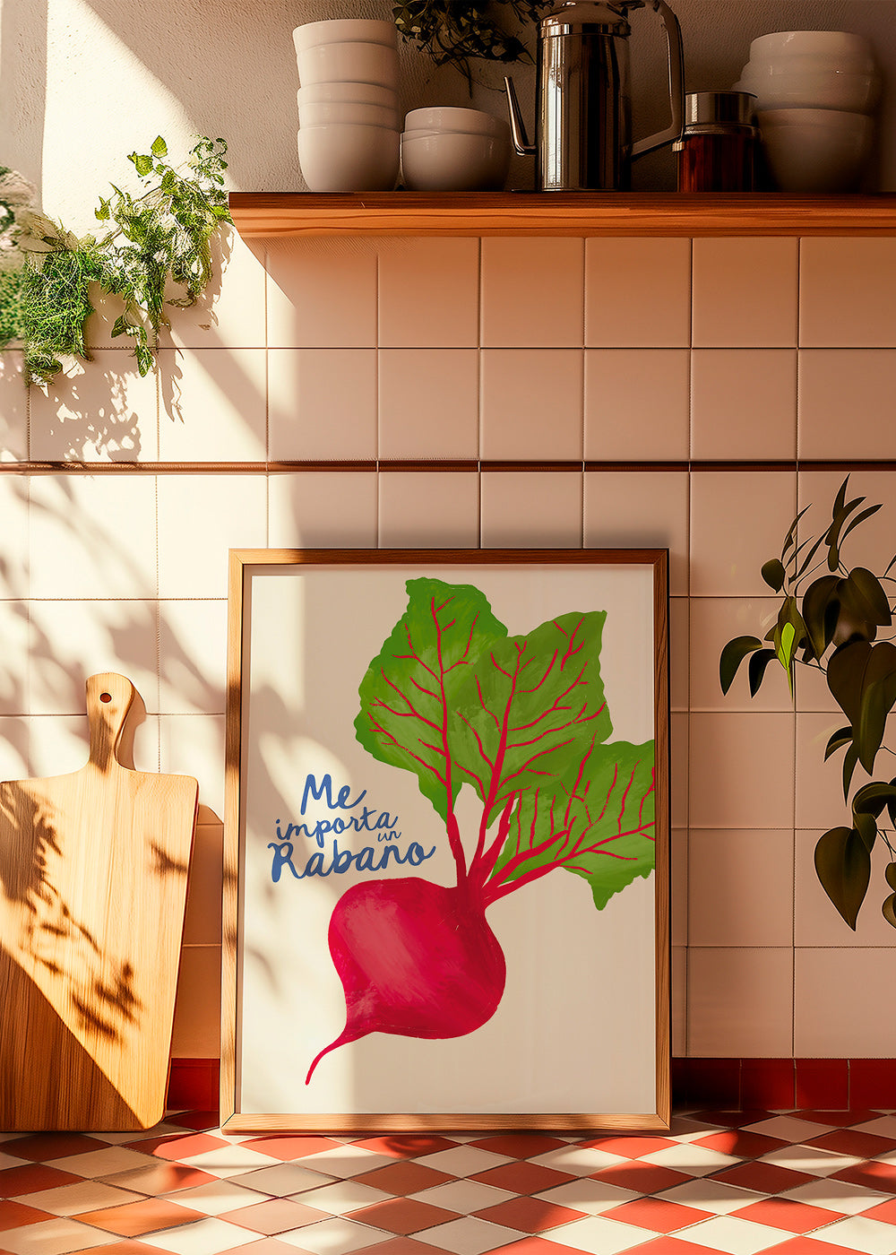Kitchen art radish illustration