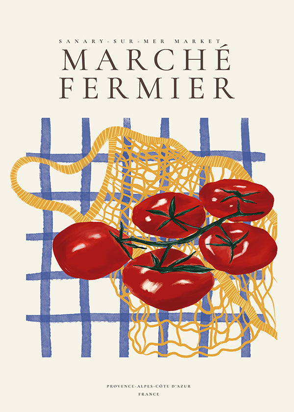 Kitchen art tomatoes in net