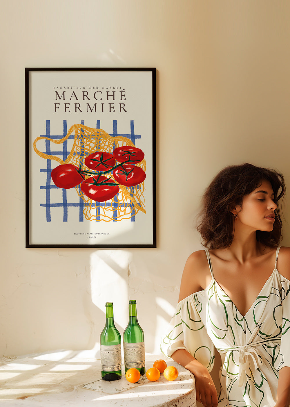 Kitchen art tomatoes in net