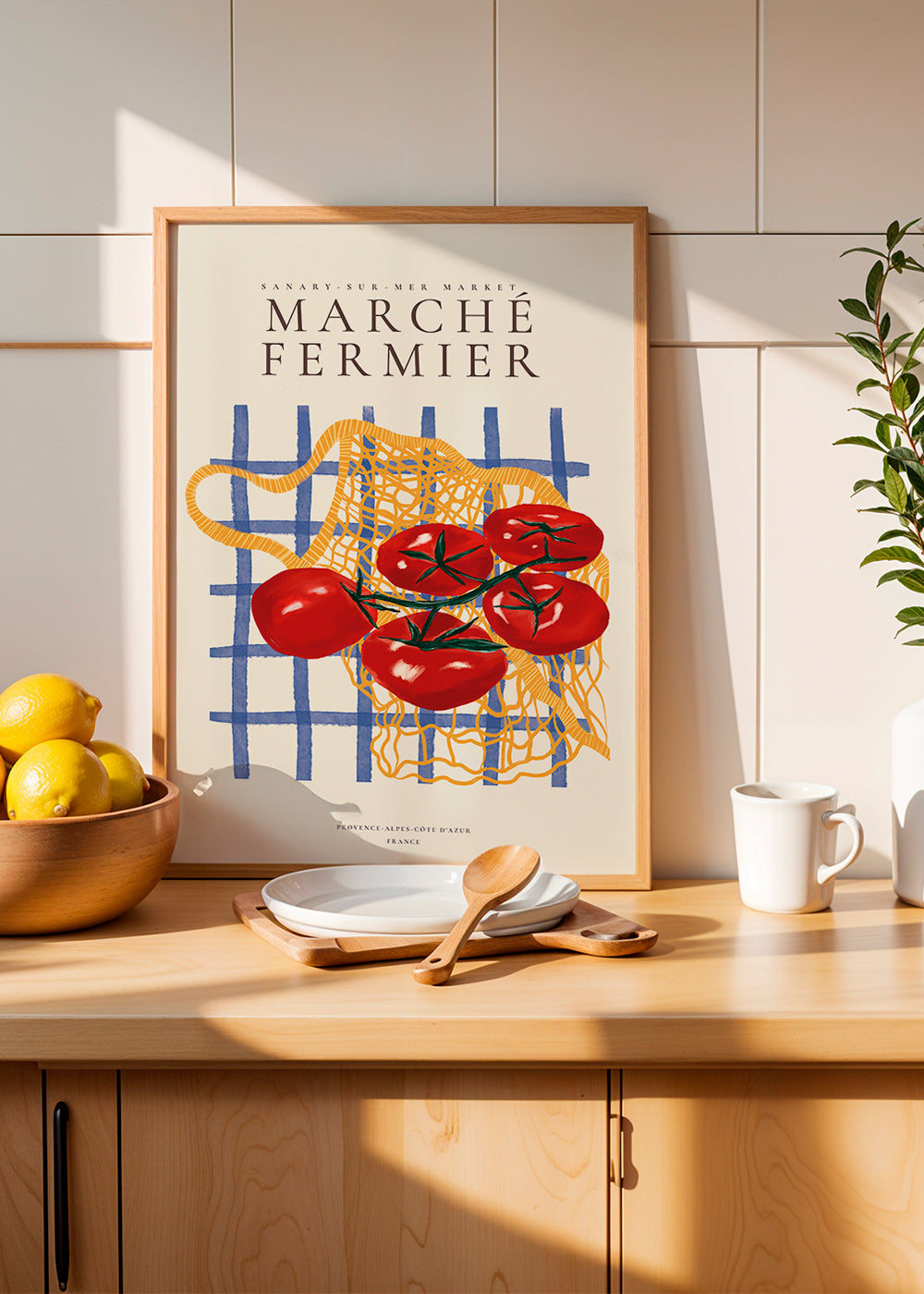 Kitchen art tomatoes in net