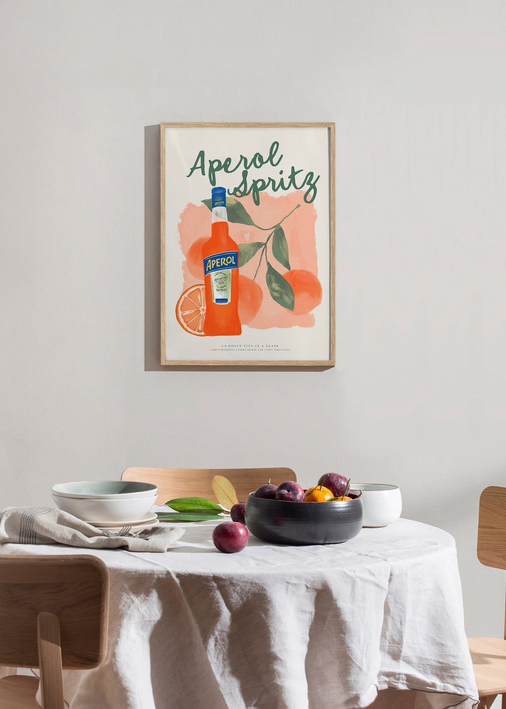 Kitchen art Aperol Spritz bottle with oranges
