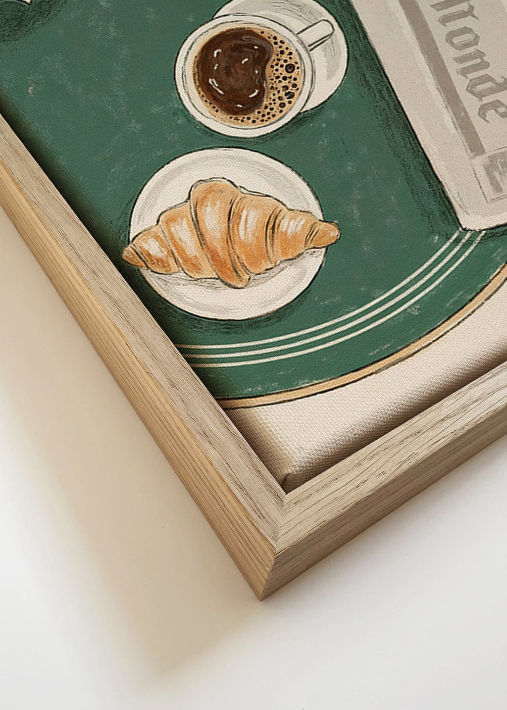 Kitchen art Café de Flore illustrated croissant