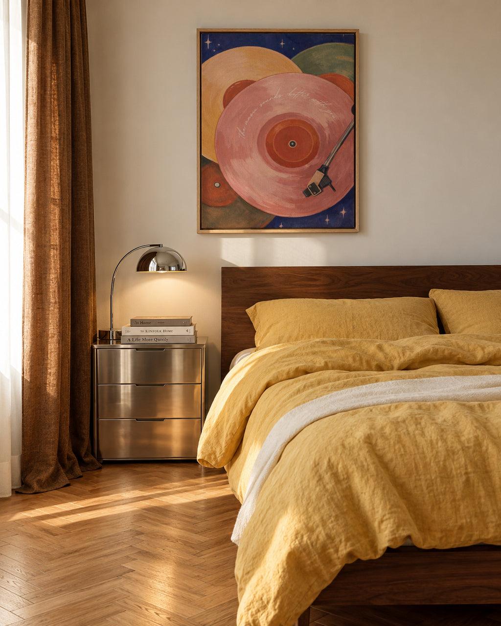 The Music Sounds Better with You - Framed canvas in an interior