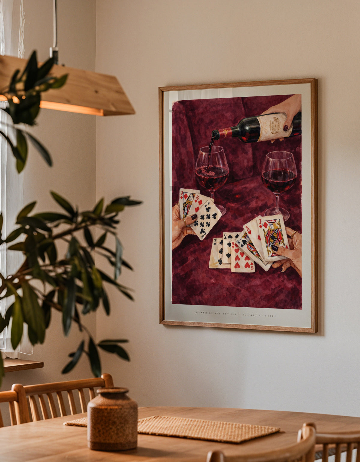 Cards & Cabernet - Framed poster detail