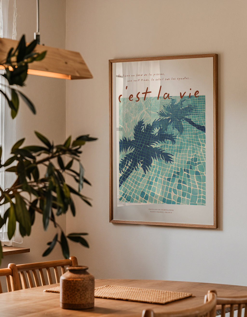 Poolside Reverie - Framed poster detail