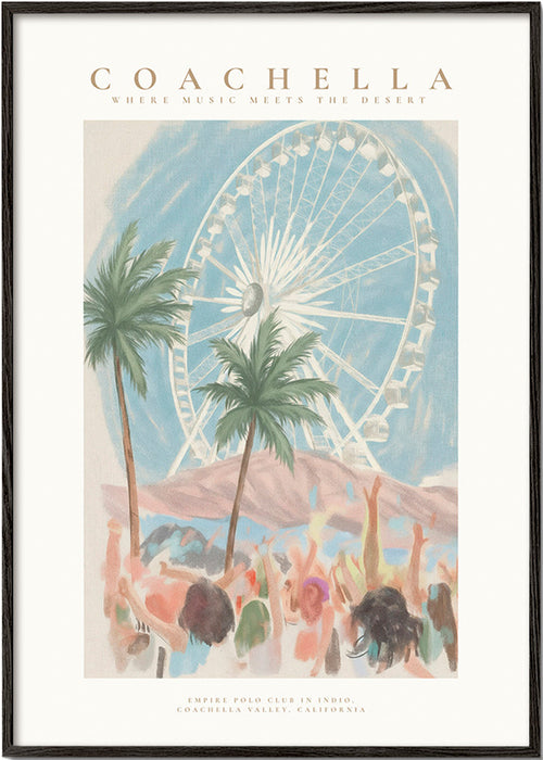 Coachella illustration with ferris wheel and palms
