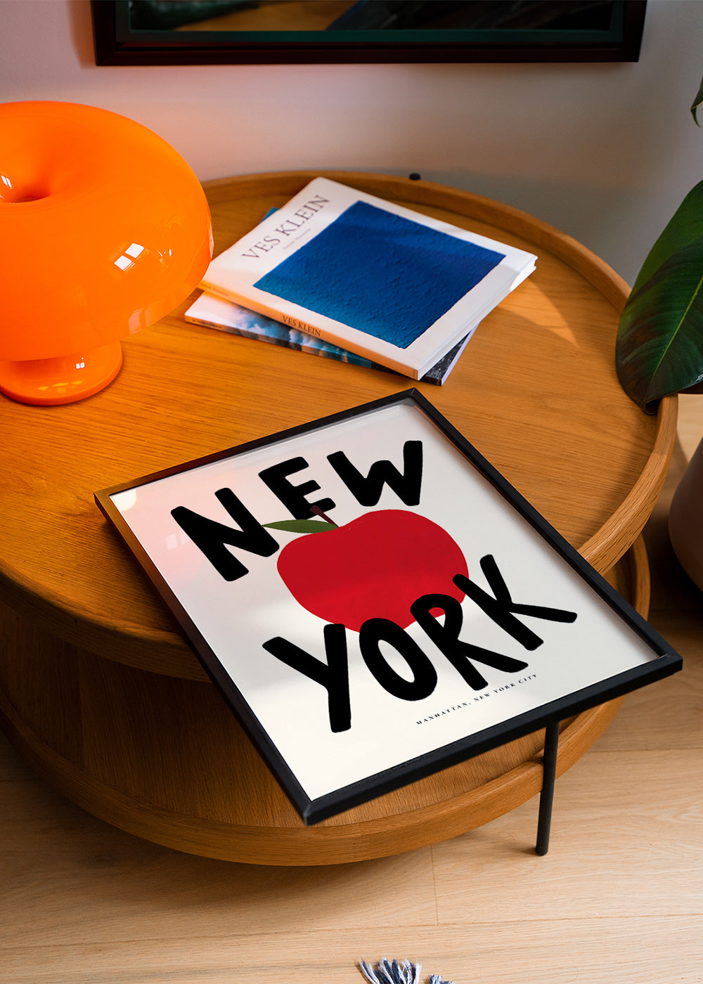 Kitchen art New York red apple poster