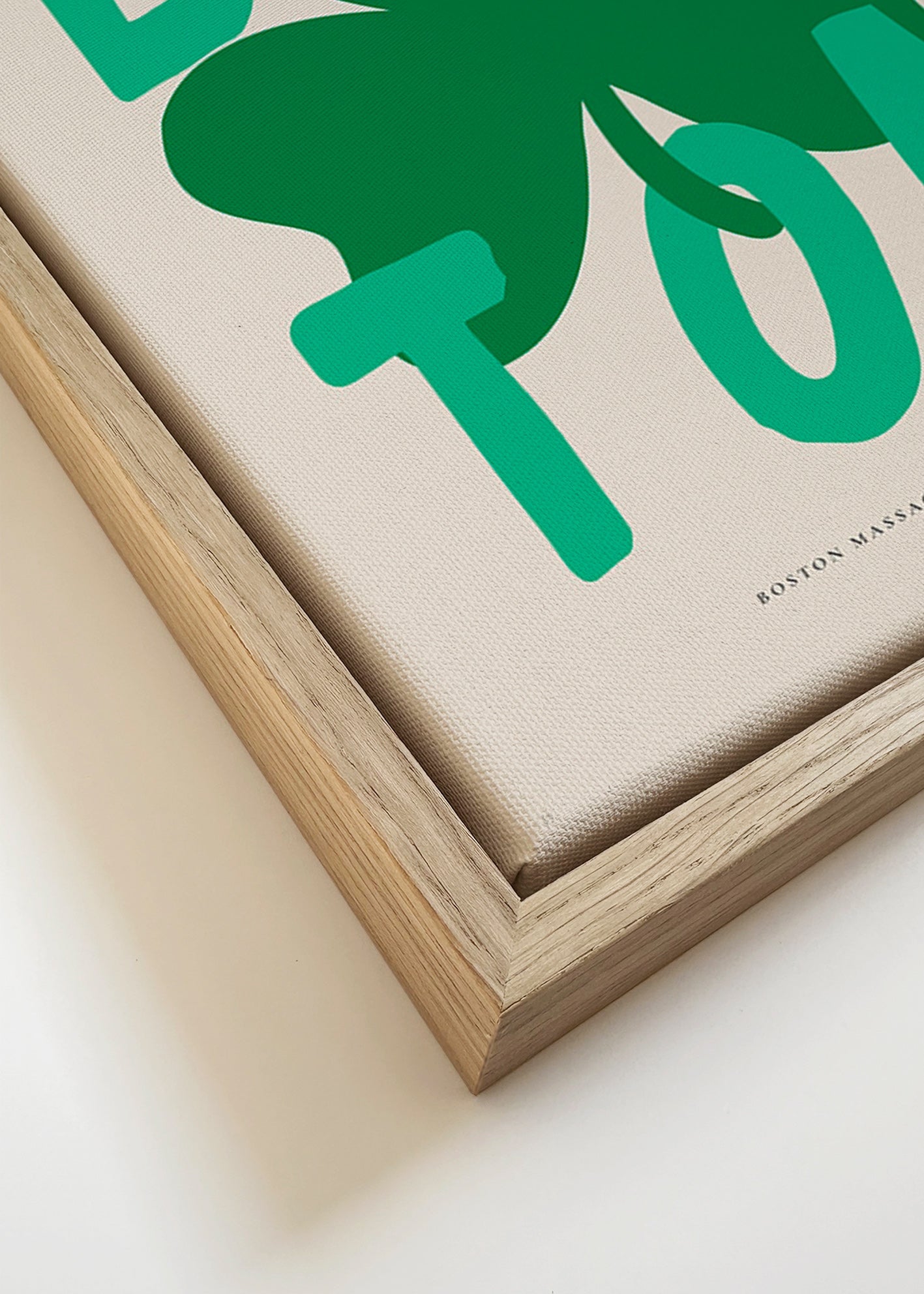 Travel poster Boston with shamrock graphic