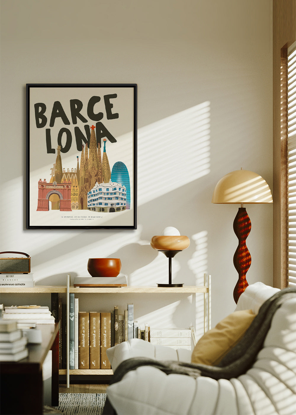 City art Barcelona illustrated skyline
