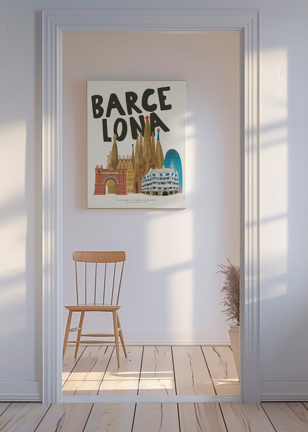 City art Barcelona illustrated skyline