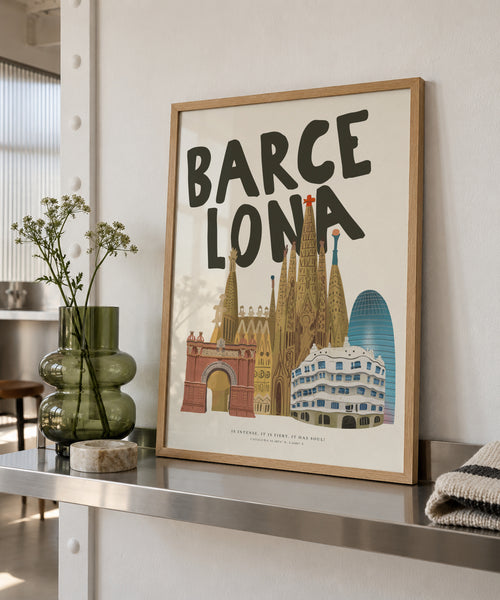 Barcelona Soul - Framed poster in an interior