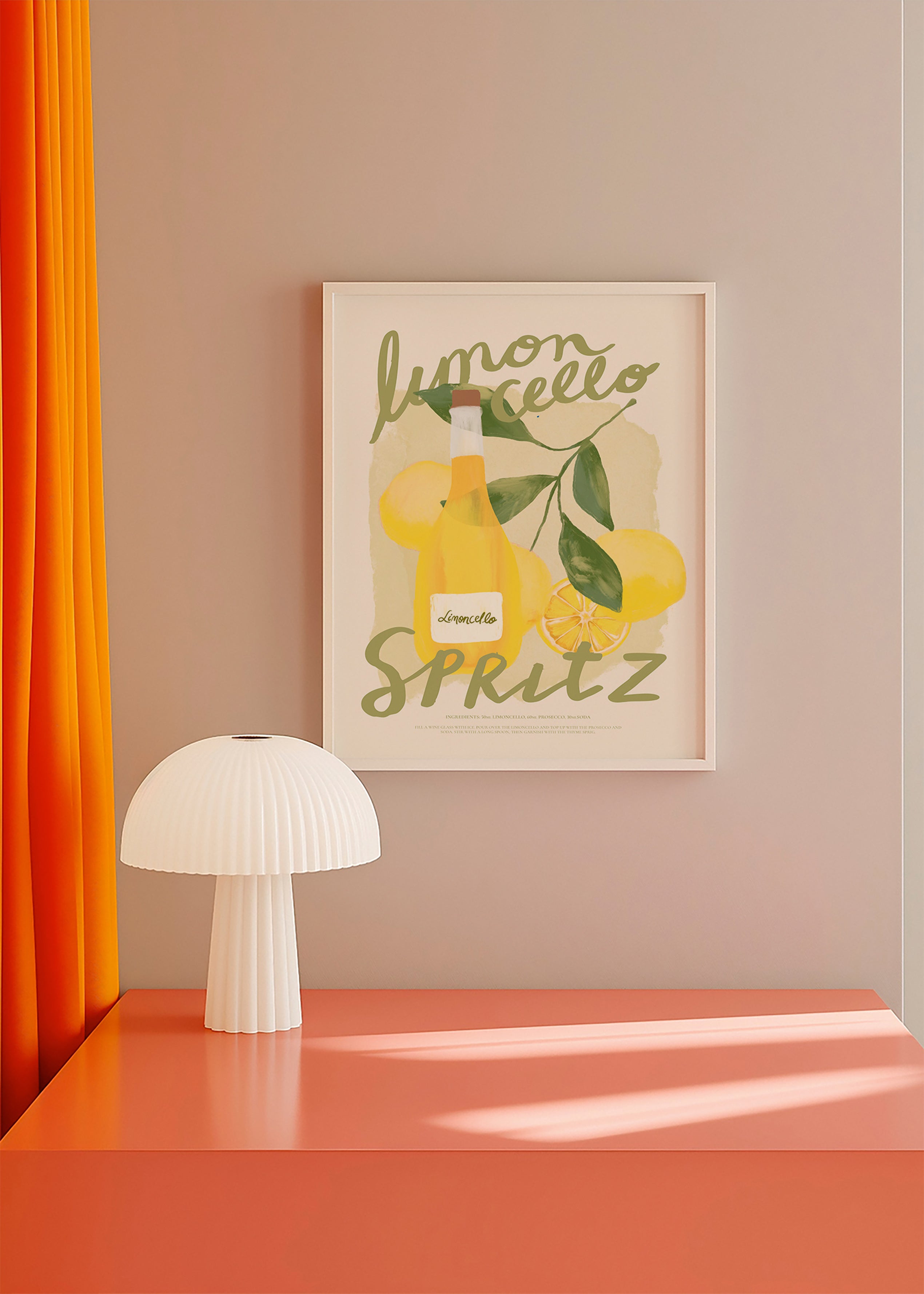 Kitchen art Limoncello Spritz illustration